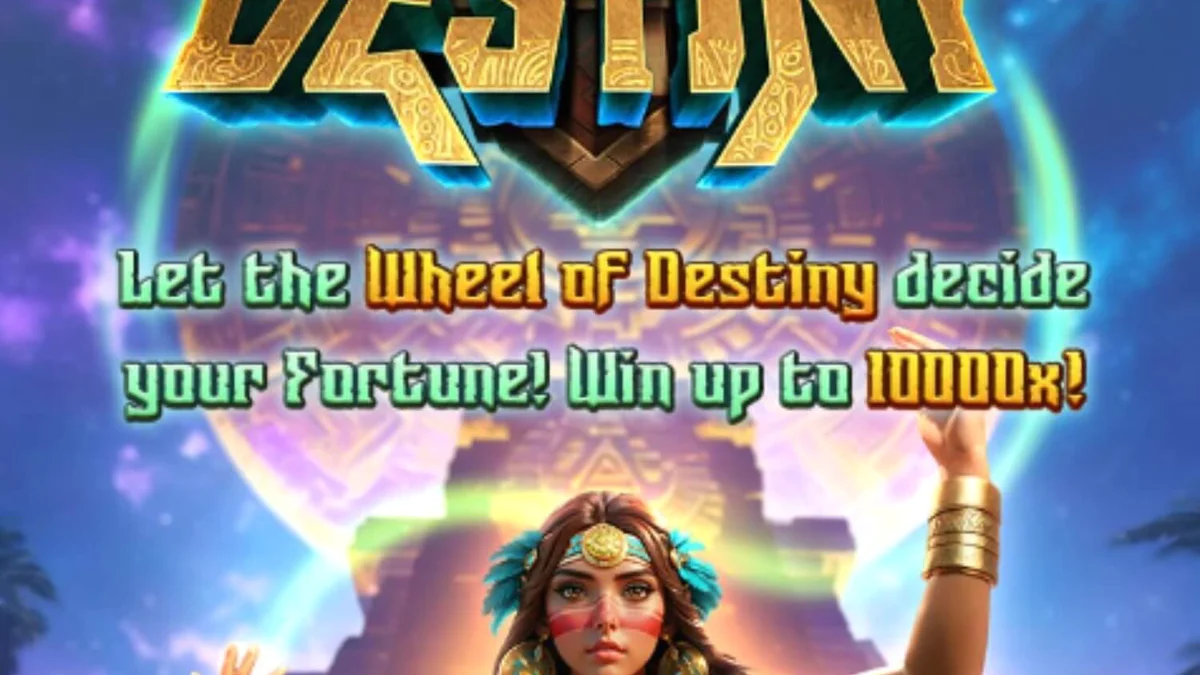 Tampilan visual slot Mayan Destiny dengan latar belakang kuil kuno dan roda bonus yang mistis
